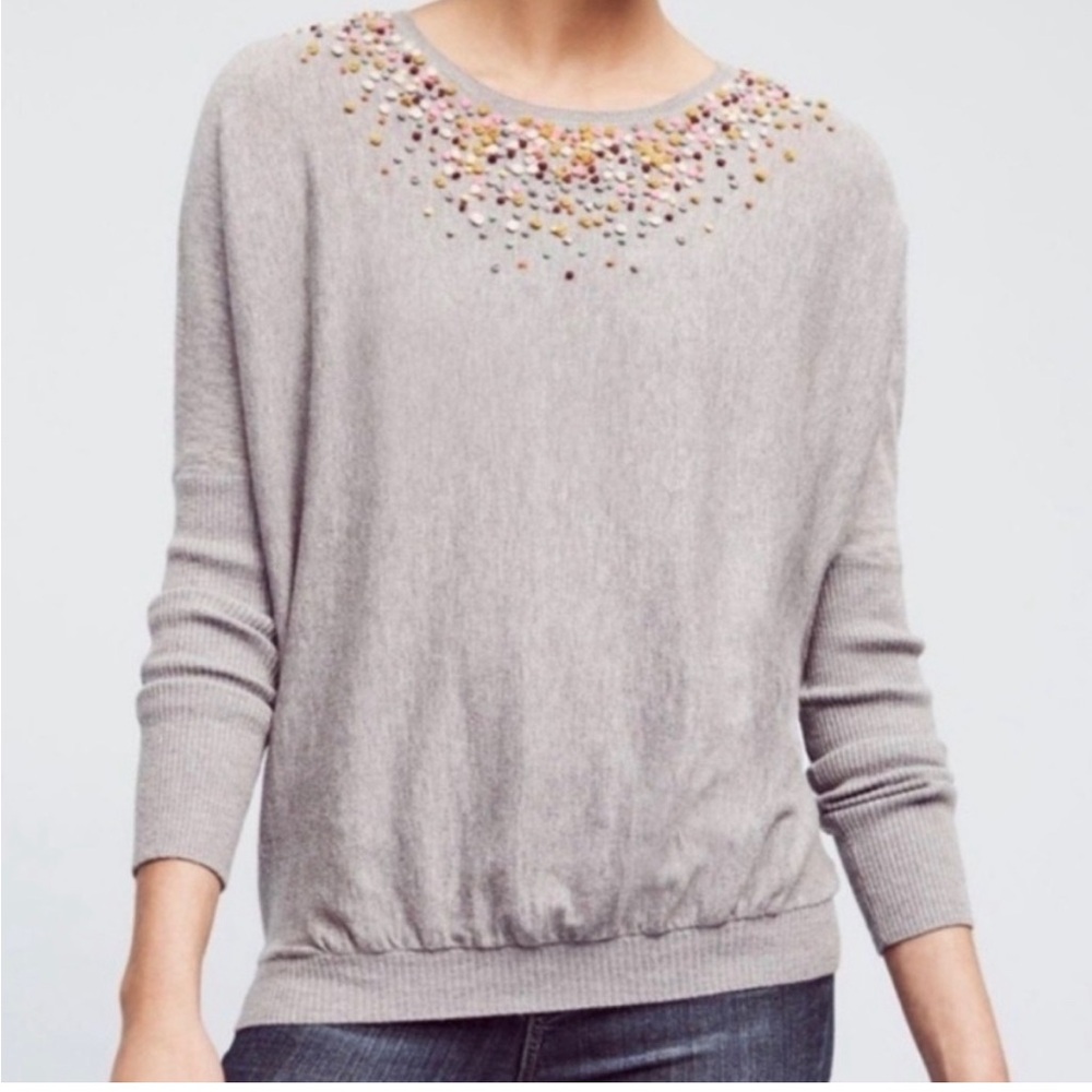 Anthropologie | Angel Of The North Confetti Pom Pom Sweater M